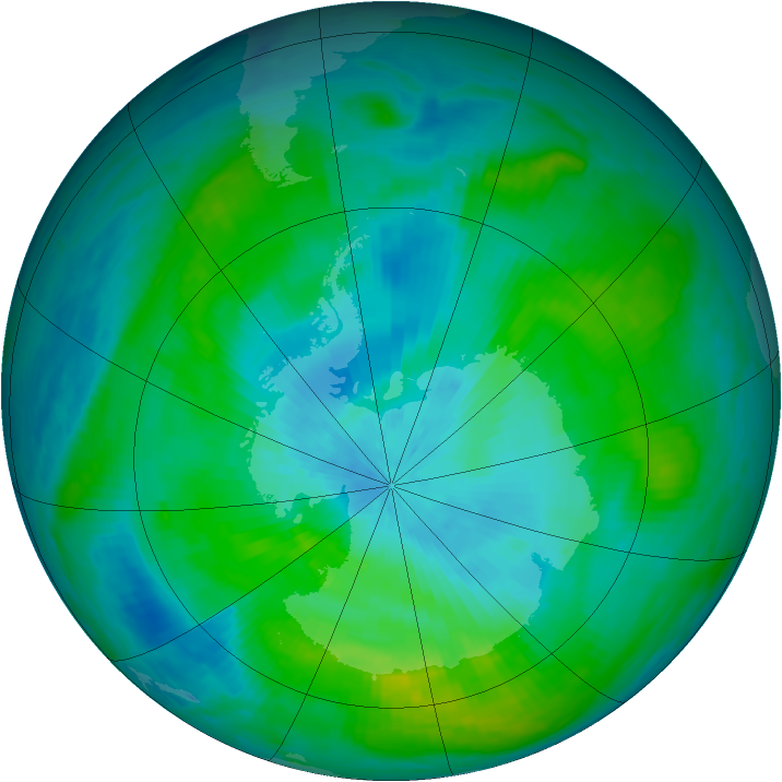 Antarctic ozone map for 25 February 1981